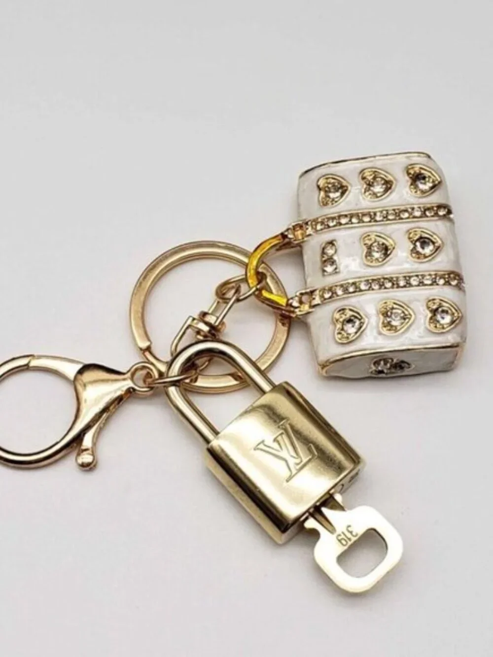 Authentic Louis Vuitton LV Gold Padlock & Key 🔒Unbranded Bag Charm